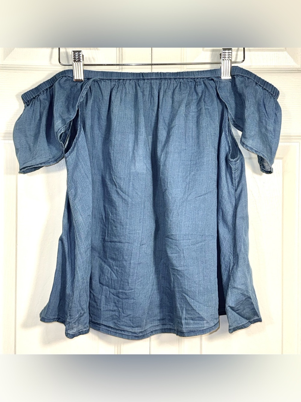 Madewell Bellamy Off-The-Shoulder Chambray Top Size Medium NWT